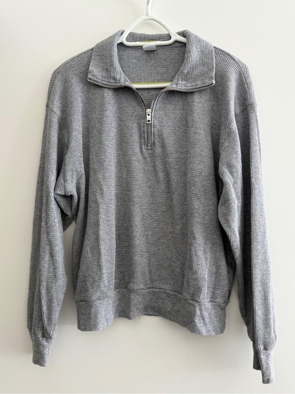 TNA Gray Half-Zip Waffle Knit Pullover